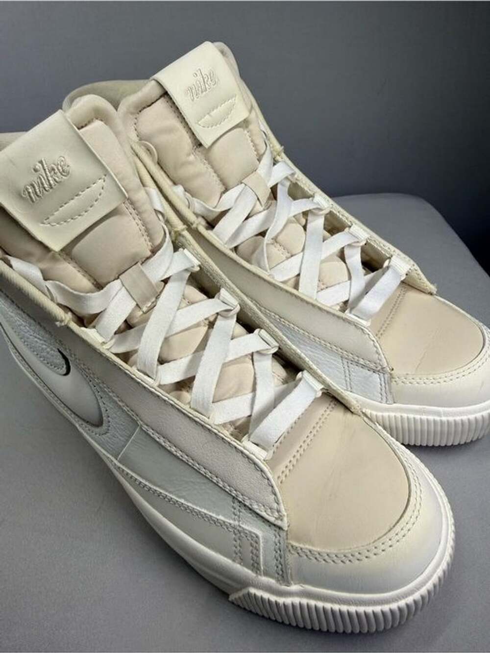 Nike Mid-Top Sneakers in Off-White and Cream